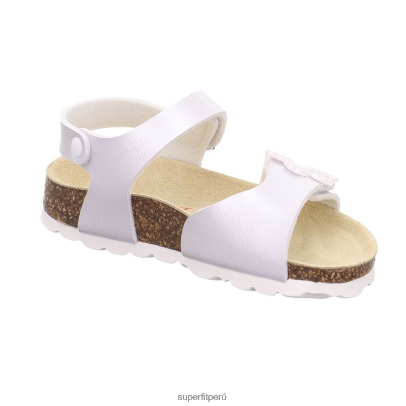 educación física Superfit niños pequeños fussbettpantoffel - sandalia con cierre de velcro blanco V06L24685 sandalias