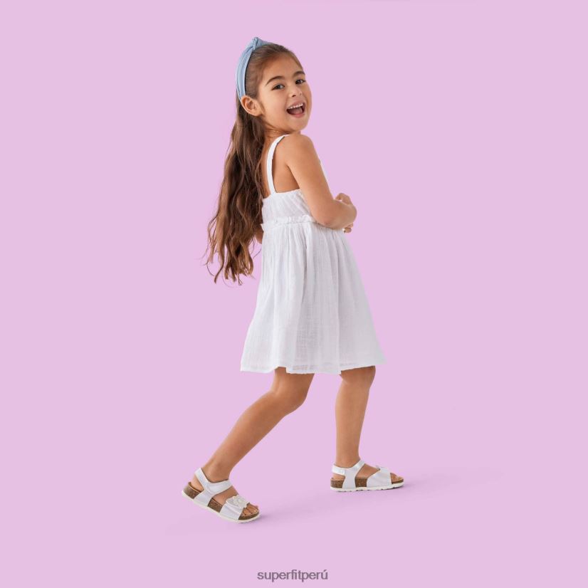 educación física Superfit niños pequeños fussbettpantoffel - sandalia con cierre de velcro blanco V06L24685 sandalias