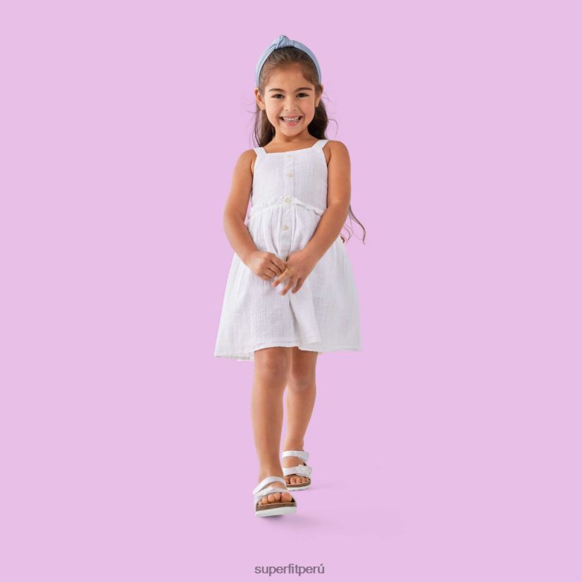educación física Superfit niños pequeños fussbettpantoffel - sandalia con cierre de velcro blanco V06L24685 sandalias