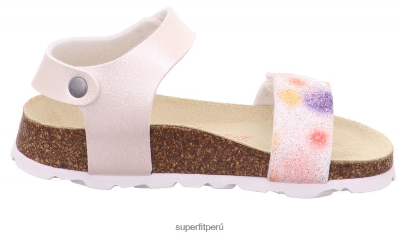 educación física Superfit niños pequeños fussbettpantoffel - sandalia con cierre de velcro blanco/multicolor V06L24585 sandalias