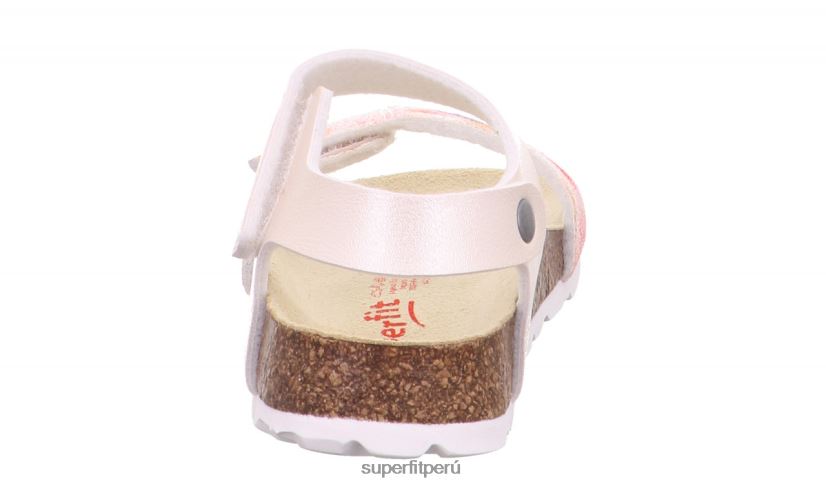 educación física Superfit niños pequeños fussbettpantoffel - sandalia con cierre de velcro blanco/multicolor V06L24585 sandalias