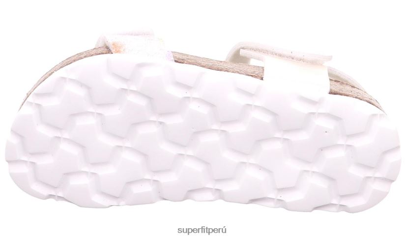 educación física Superfit niños pequeños fussbettpantoffel - sandalia con cierre de velcro blanco/multicolor V06L24585 sandalias