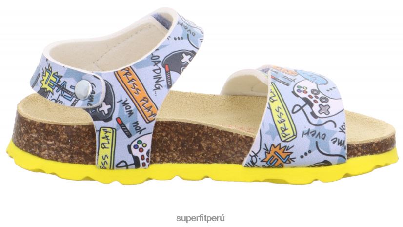educación física Superfit niños pequeños fussbettpantoffel - sandalia con cierre de velcro gris/multicolor V06L24573 sandalias