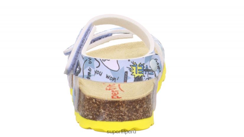 educación física Superfit niños pequeños fussbettpantoffel - sandalia con cierre de velcro gris/multicolor V06L24573 sandalias