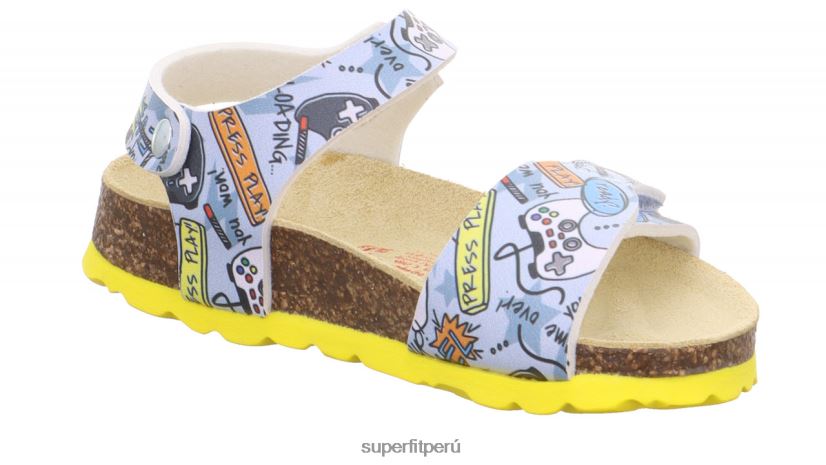 educación física Superfit niños pequeños fussbettpantoffel - sandalia con cierre de velcro gris/multicolor V06L24573 sandalias