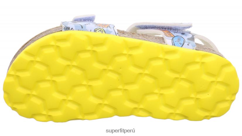 educación física Superfit niños pequeños fussbettpantoffel - sandalia con cierre de velcro gris/multicolor V06L24573 sandalias