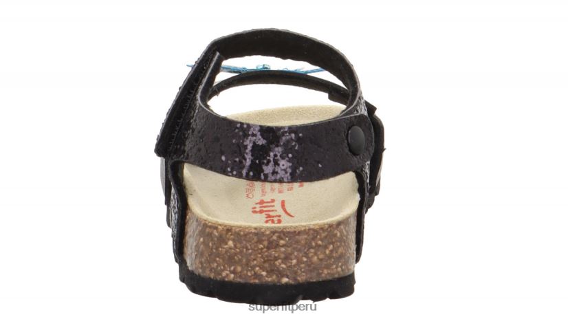 educación física Superfit niños pequeños fussbettpantoffel - sandalia con cierre de velcro negro V06L24551 sandalias