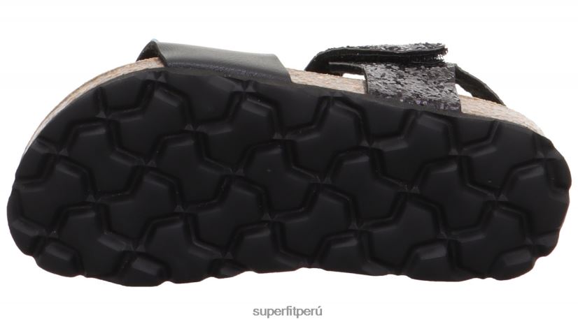 educación física Superfit niños pequeños fussbettpantoffel - sandalia con cierre de velcro negro V06L24551 sandalias