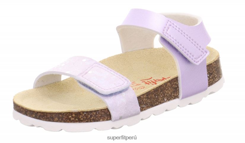 educación física Superfit niños pequeños fussbettpantoffel - sandalia con cierre de velcro púrpura V06L24553 sandalias