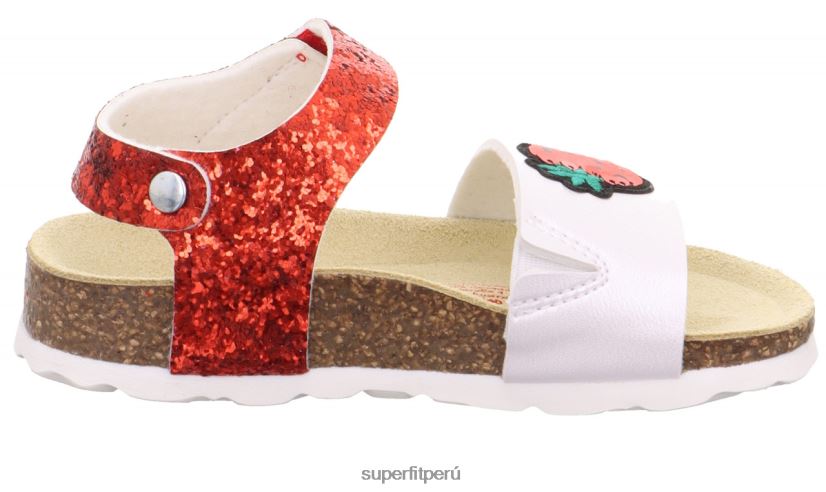 educación física Superfit niños pequeños fussbettpantoffel - sandalia con cierre de velcro rojo blanco V06L24571 sandalias