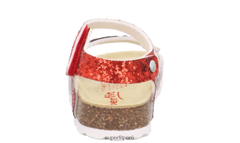 educación física Superfit niños pequeños fussbettpantoffel - sandalia con cierre de velcro rojo blanco V06L24571 sandalias