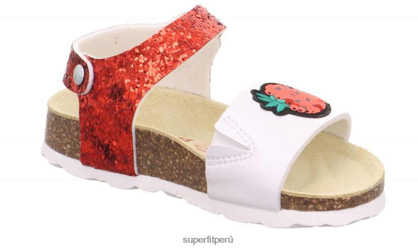 educación física Superfit niños pequeños fussbettpantoffel - sandalia con cierre de velcro rojo blanco V06L24571 sandalias