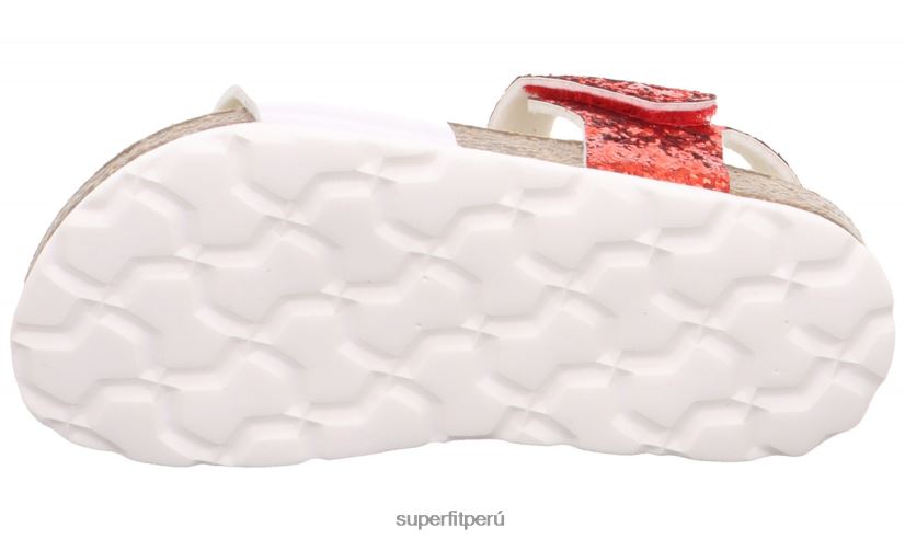 educación física Superfit niños pequeños fussbettpantoffel - sandalia con cierre de velcro rojo blanco V06L24571 sandalias
