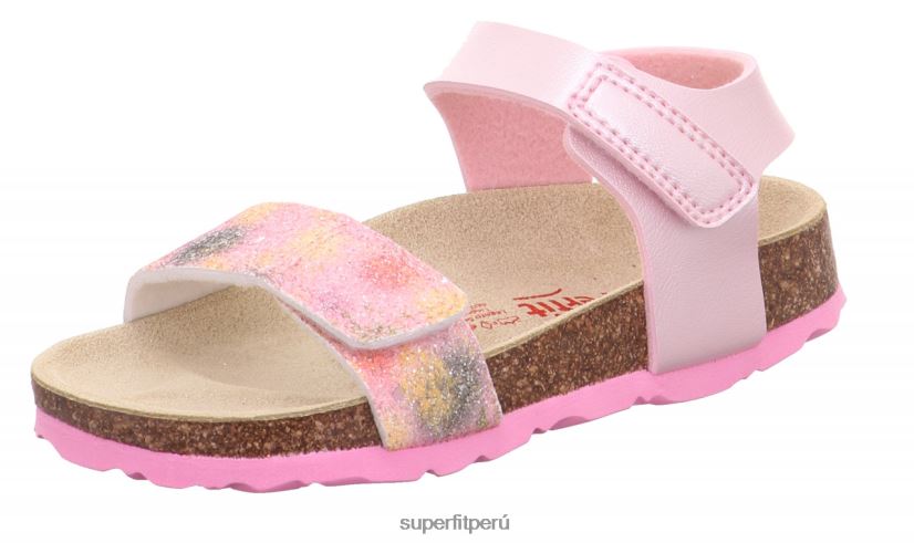 educación física Superfit niños pequeños fussbettpantoffel - sandalia con cierre de velcro rosa/multicolor V06L24570 sandalias