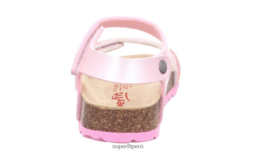 educación física Superfit niños pequeños fussbettpantoffel - sandalia con cierre de velcro rosa/multicolor V06L24570 sandalias