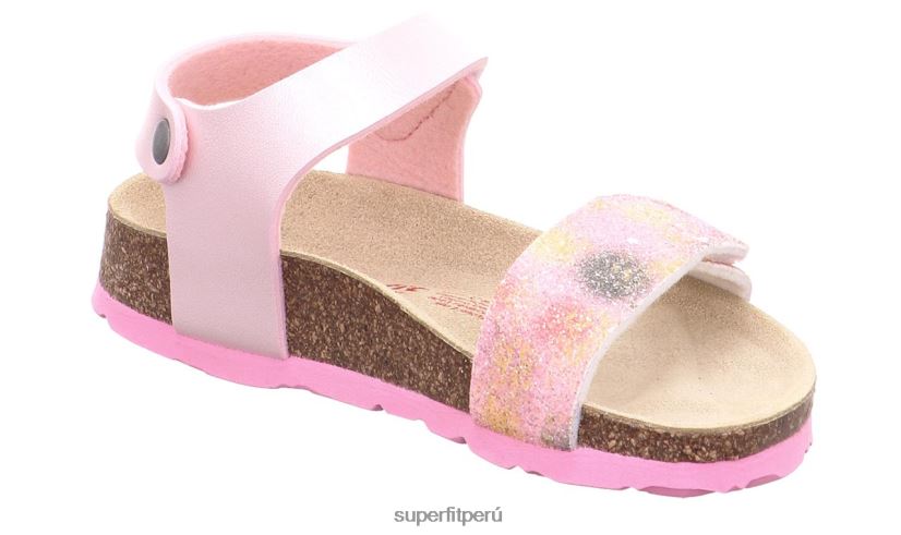 educación física Superfit niños pequeños fussbettpantoffel - sandalia con cierre de velcro rosa/multicolor V06L24570 sandalias