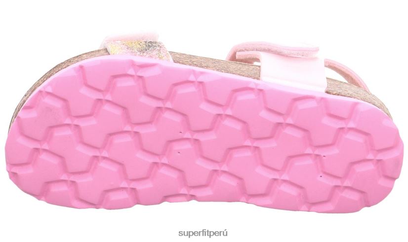 educación física Superfit niños pequeños fussbettpantoffel - sandalia con cierre de velcro rosa/multicolor V06L24570 sandalias