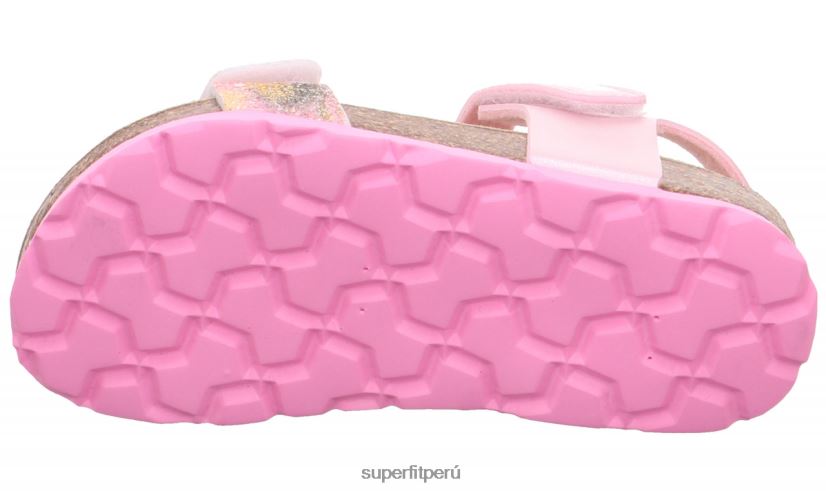 educación física Superfit niños pequeños fussbettpantoffel - sandalia con cierre de velcro rosa/multicolor V06L24570 sandalias