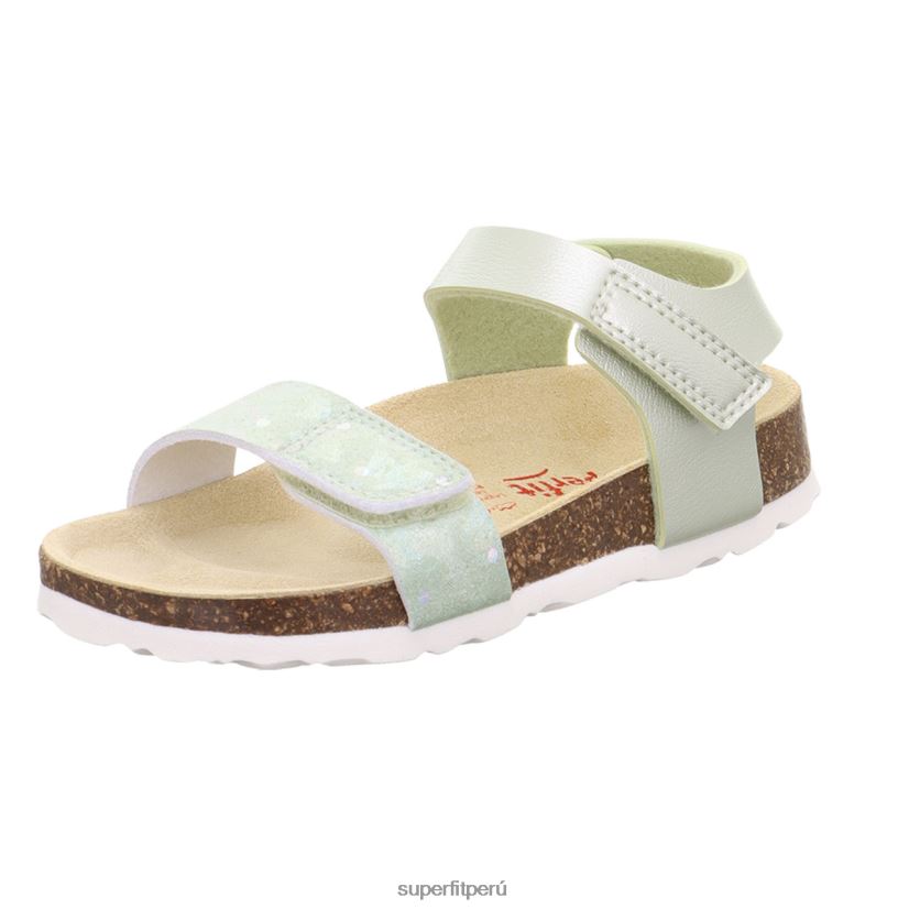 educación física Superfit niños pequeños fussbettpantoffel - sandalia con cierre de velcro verde V06L24548 sandalias