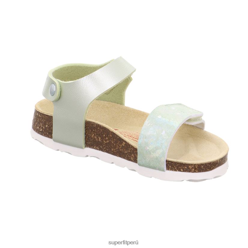 educación física Superfit niños pequeños fussbettpantoffel - sandalia con cierre de velcro verde V06L24548 sandalias