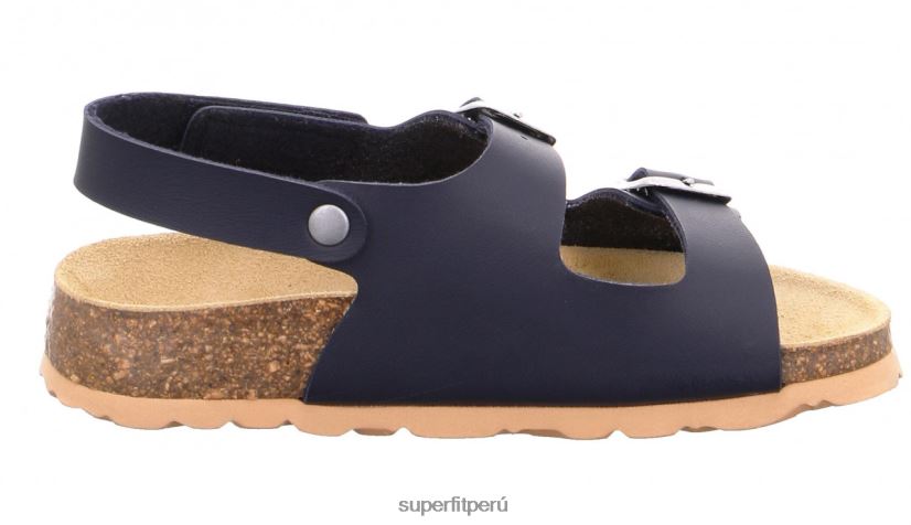 educación física Superfit niños pequeños fussbettpantoffel - sandalia con hebilla azul V06L24582 sandalias