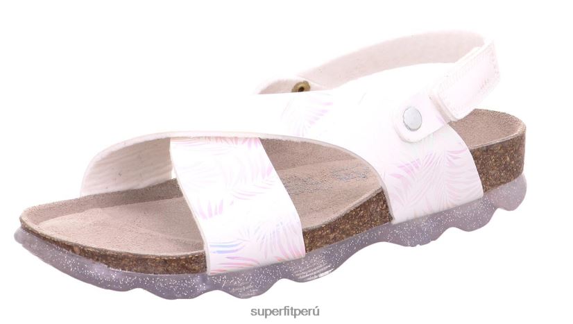 educación física Superfit niños pequeños jellies - sandalia con cierre de velcro plata blanca V06L24603 sandalias