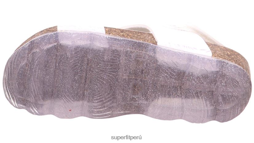 educación física Superfit niños pequeños jellies - sandalia con cierre de velcro plata blanca V06L24603 sandalias