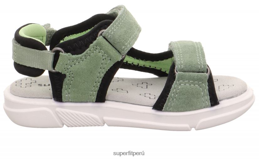 educación física Superfit niños pequeños pixie - sandalia con cierre de velcro verde claro/negro V06L24676 sandalias