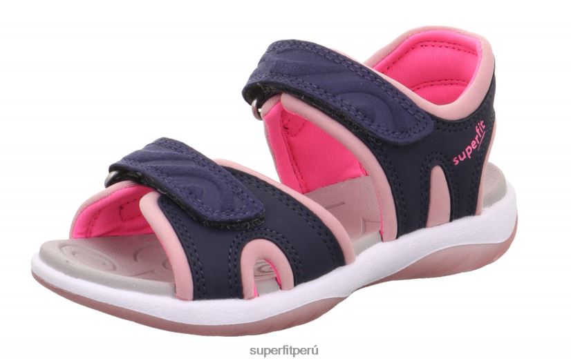 educación física Superfit niños pequeños soleado - sandalia con cierre de velcro azul rosado V06L24657 sandalias