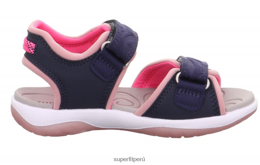 educación física Superfit niños pequeños soleado - sandalia con cierre de velcro azul rosado V06L24657 sandalias