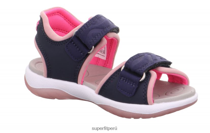 educación física Superfit niños pequeños soleado - sandalia con cierre de velcro azul rosado V06L24657 sandalias