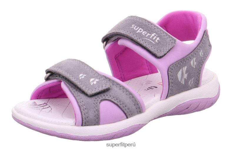 educación física Superfit niños pequeños soleado - sandalia con cierre de velcro gris claro/morado V06L24638 sandalias