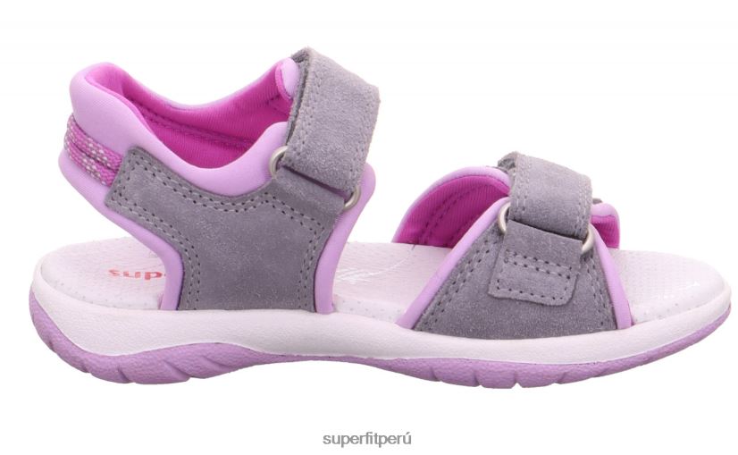 educación física Superfit niños pequeños soleado - sandalia con cierre de velcro gris claro/morado V06L24638 sandalias
