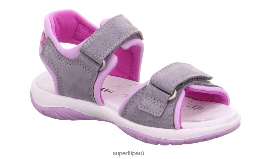 educación física Superfit niños pequeños soleado - sandalia con cierre de velcro gris claro/morado V06L24638 sandalias