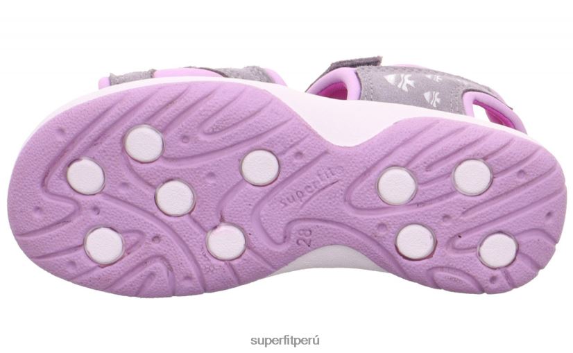 educación física Superfit niños pequeños soleado - sandalia con cierre de velcro gris claro/morado V06L24638 sandalias