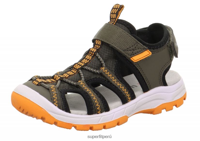 educación física Superfit niños pequeños tornado light - sandalia con cierre de velcro verde/naranja V06L24617 sandalias