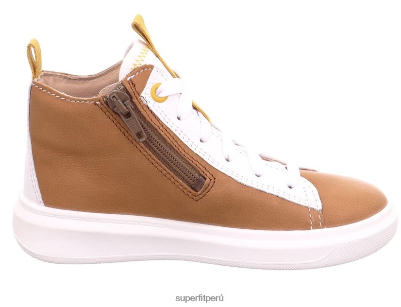 educación física Superfit niños pequeños cosmo - zapatillas altas con cordones Cafe Blanco V06L24787 zapatillas altas