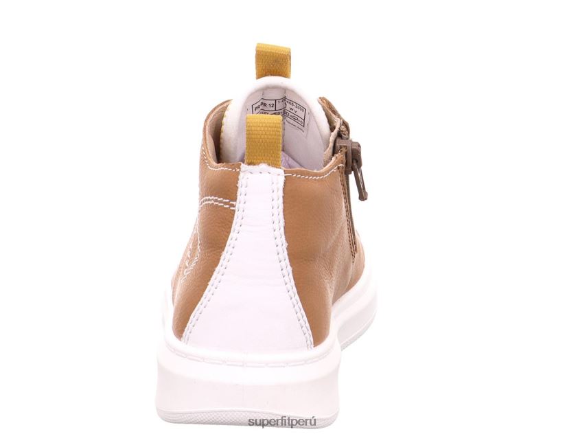 educación física Superfit niños pequeños cosmo - zapatillas altas con cordones Cafe Blanco V06L24787 zapatillas altas