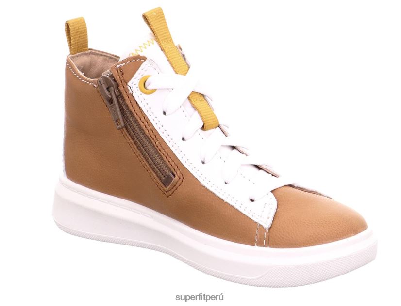 educación física Superfit niños pequeños cosmo - zapatillas altas con cordones Cafe Blanco V06L24787 zapatillas altas