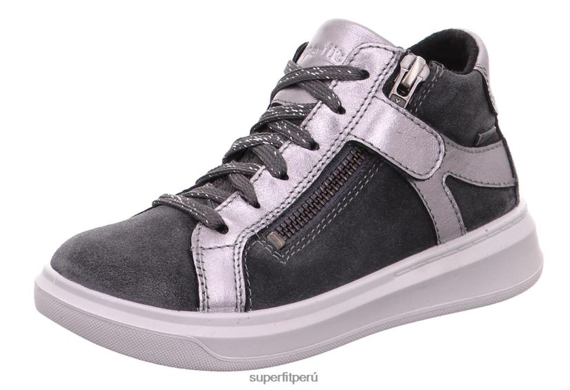 educación física Superfit niños pequeños cosmo - zapatillas altas con cremallera gris/plata V06L24844 zapatillas altas