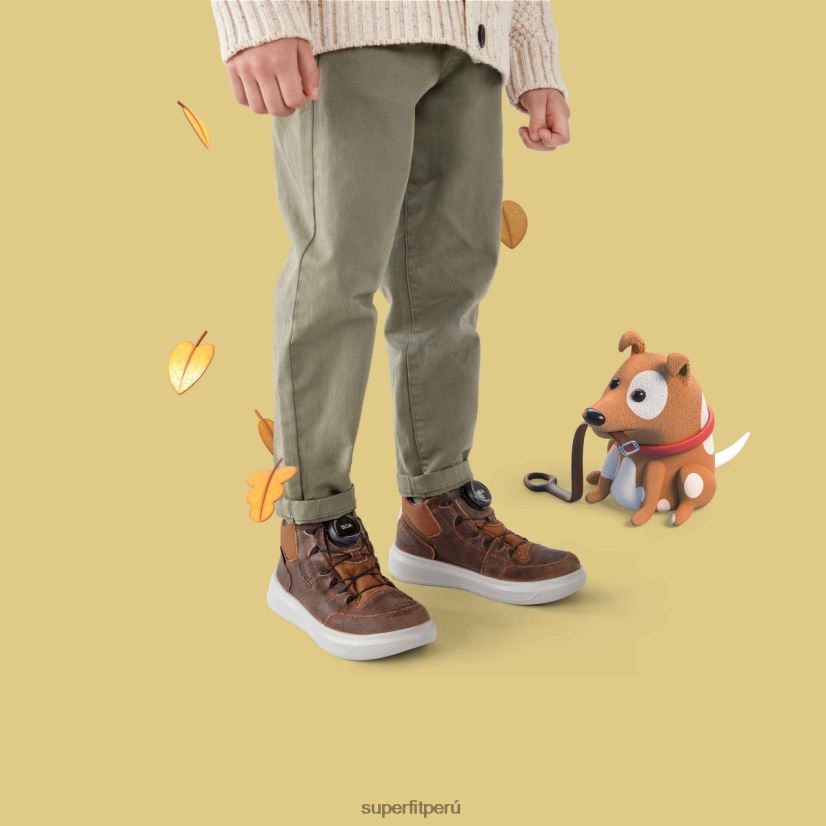 educación física Superfit niños pequeños cosmo - zapatillas altas con sistema boa fit marrón V06L24843 zapatillas altas