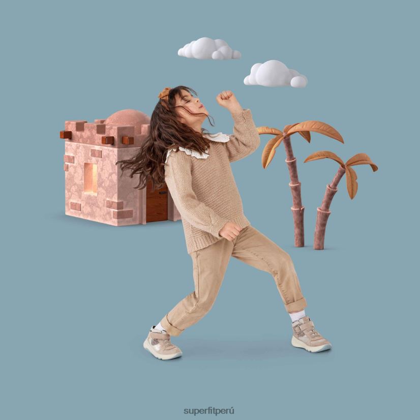 educación física Superfit niños pequeños melody - zapatillas altas con cierre de velcro beige V06L24851 zapatillas altas