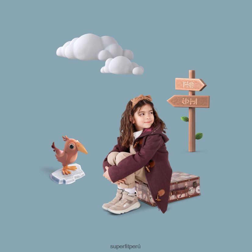 educación física Superfit niños pequeños melody - zapatillas altas con cierre de velcro beige V06L24851 zapatillas altas