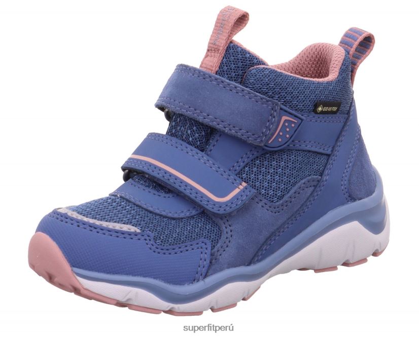 educación física Superfit niños pequeños sport5 - zapatillas altas con cierre de velcro azul rosado V06L24836 zapatillas altas