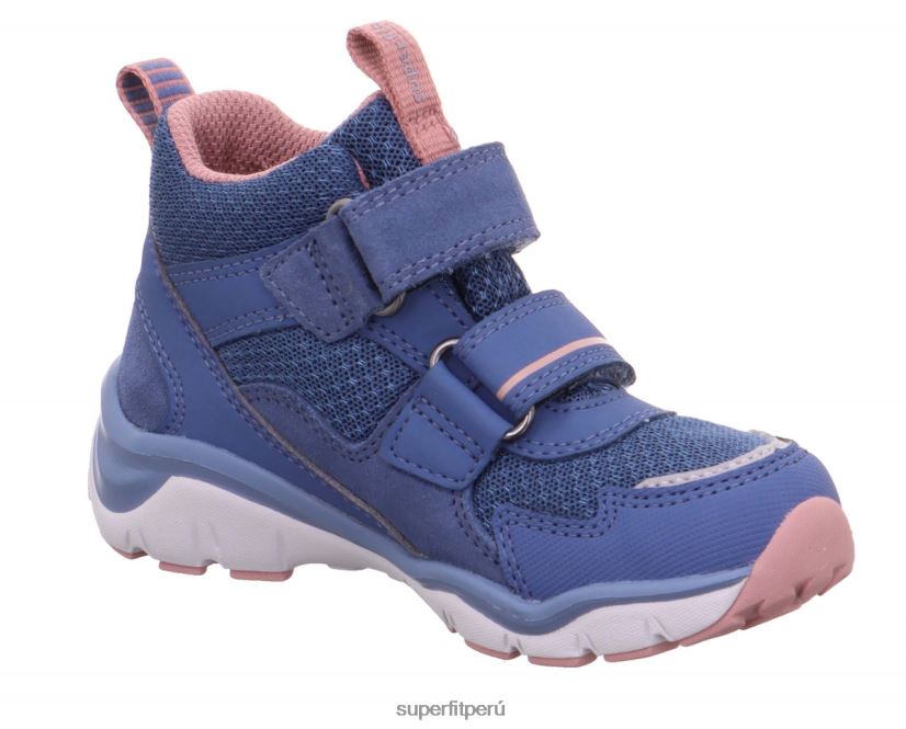 educación física Superfit niños pequeños sport5 - zapatillas altas con cierre de velcro azul rosado V06L24836 zapatillas altas