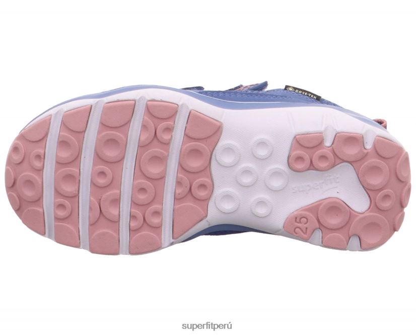 educación física Superfit niños pequeños sport5 - zapatillas altas con cierre de velcro azul rosado V06L24836 zapatillas altas