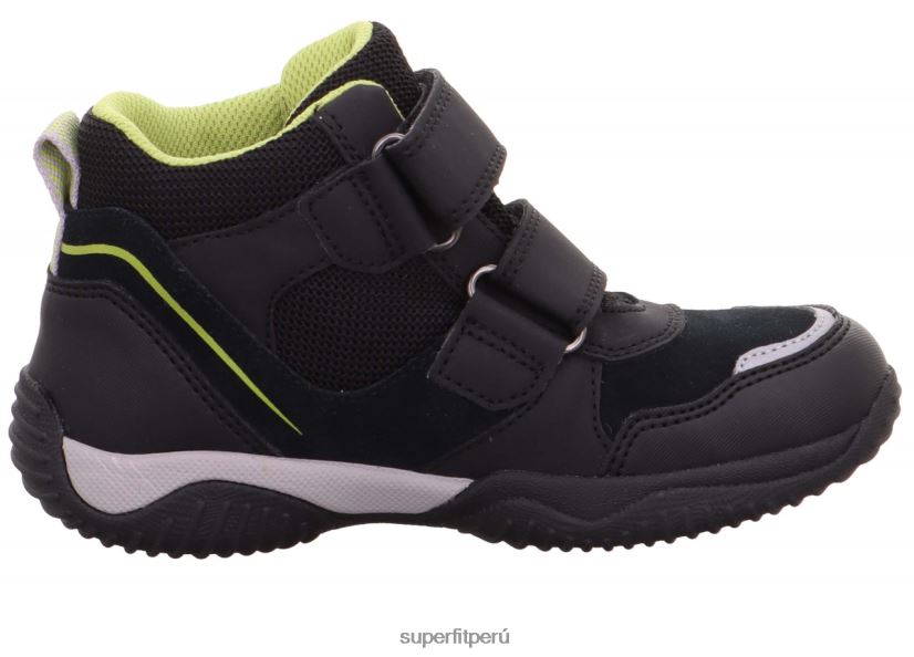educación física Superfit niños pequeños storm - zapatillas altas con cierre de velcro negro/verde claro V06L24860 zapatillas altas