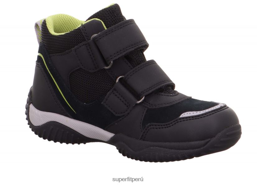 educación física Superfit niños pequeños storm - zapatillas altas con cierre de velcro negro/verde claro V06L24860 zapatillas altas
