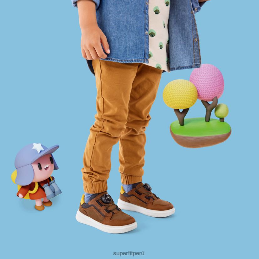 educación física Superfit niños pequeños cosmo - zapatillas bajas con sistema boa fit marrón/amarillo V06L24816 zapatillas bajas