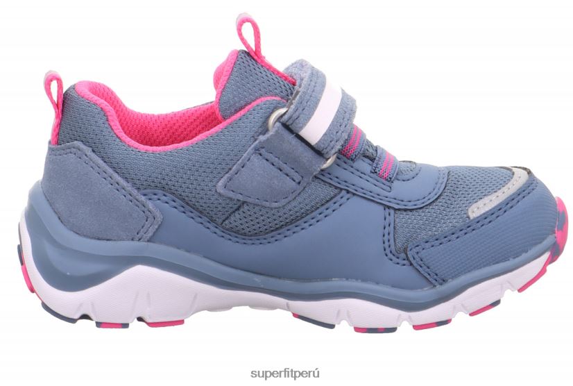 educación física Superfit niños pequeños sport5 - zapatillas bajas con cierre de velcro azul rosado V06L24804 zapatillas bajas